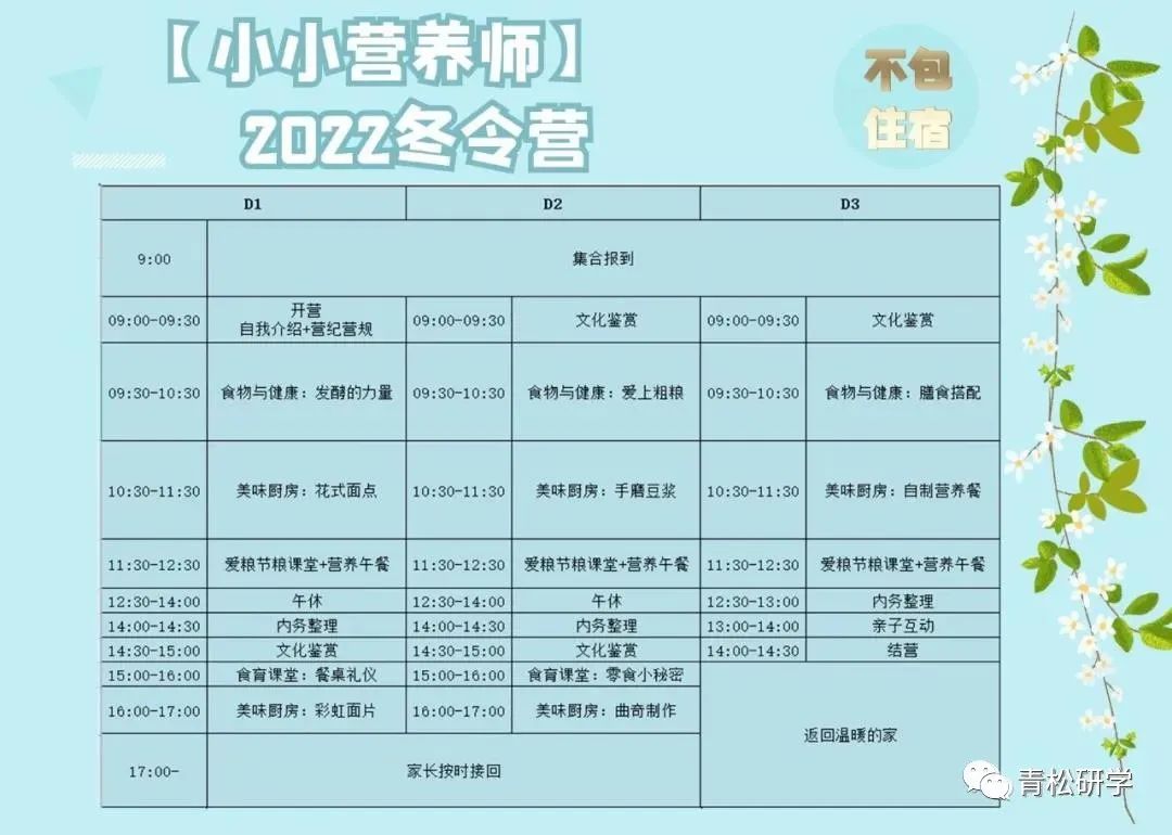 【小小营养师】冬令营即将开营~